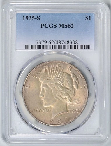 1935-S  PCGS  MS62  Peace Dollar  *  Better Date  *  #48748308