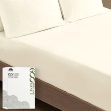 MAYFAIR LINEN 100% Egyptian Cotton California King Fitted Sheet Only - 600 Th...