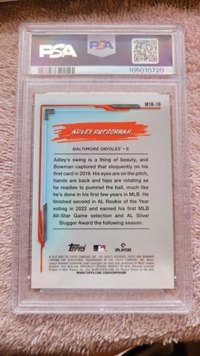 ADLEY RUTSCHMAN 2024 Bowman Chrome Mega /75 My 1st Bowman Mojo Yellow ID:115639 - Picture 2 of 2