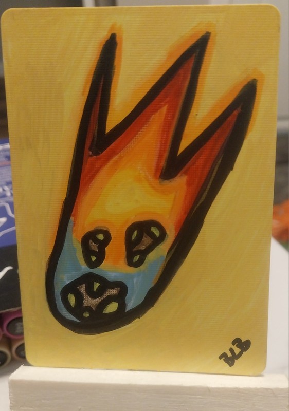 aceo art card original signed 2.5x3.5 meteor shower BryannaLB