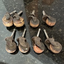 Meuble ancien bureau, roulettes cabine - Quincaillerie à roulettes vintage - Lot de 8