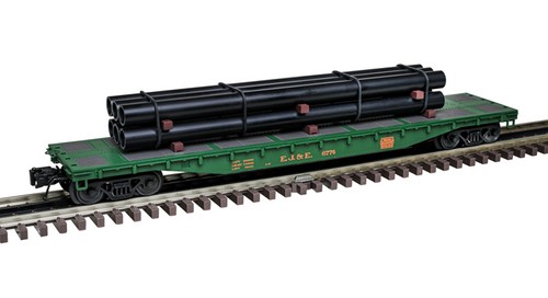 Atlas 3001884 O Elgin, Joliet & Eastern 3 rieles Trainman 52'6" vagón plano con carga | Condition: New