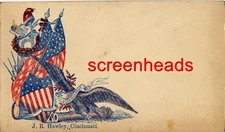 ANTIQUE CIVIL WAR PATRIOTIC COVER "Eagle Shield Flag" JR HAWLEY CINCINNATI OHIO