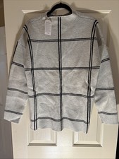 Women's Pullover Sweater Gray Black XL Long Sleeve