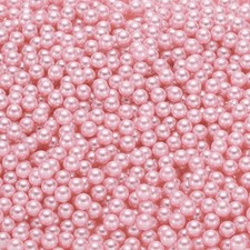 2500Pcs Faux Pearl for Crafting 6mm No Hole ABS Round Pearls Beads Light Pink