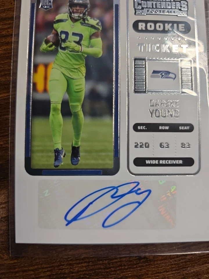 2022 Panini Contenders Dareke Young RC Seahawks Football Card #255 Rookie - Image 3 of 4