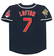 Kenny Lofton 1995 Cleveland Indians Alt Navy Blue World Series Jersey Mens Large