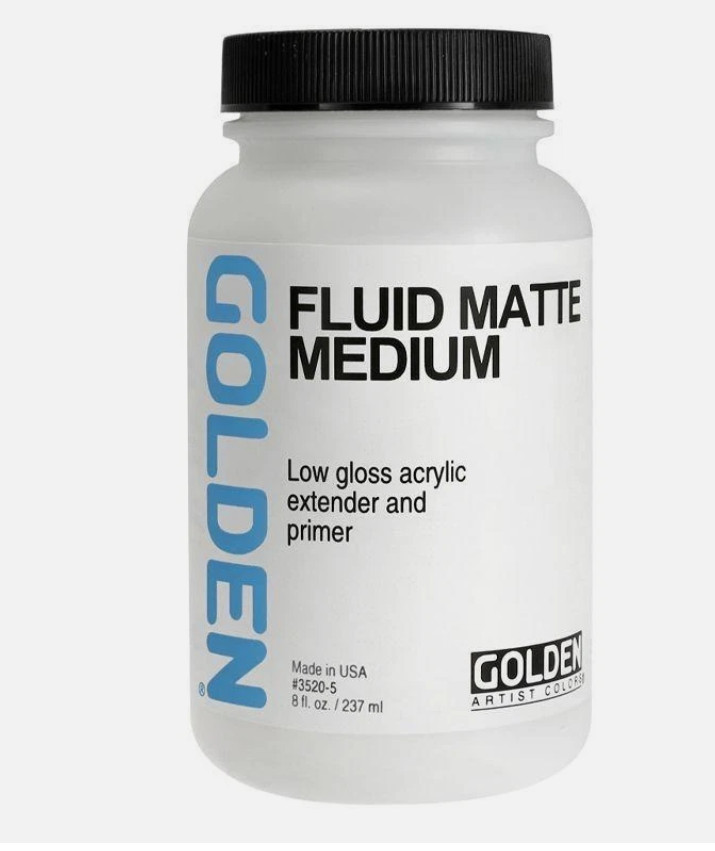 GOLDEN ACRYLIC Matte Medium  237ml , Transculent, low gloss acrylic extender
