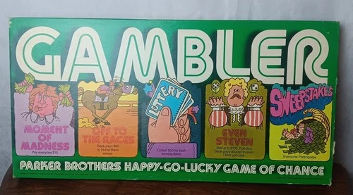 Vintage 70s Parker Brothers Gambler Board Game Happy Go Lucky Game Of Chance