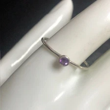 8924 Silpada Sterling Silver 925 Bezel Set Birthstone Amethyst Ring Sz 11 India