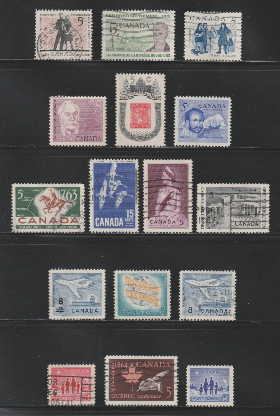 Canada, 1962-64 Commemoratives,  Used/Unused, Short Set of 16