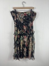 Vintage Lauren Ralph Lauren 100 Silk Tiered Ruffle Maxi Skirt Size 12 Fairy