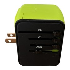 Worldwide Universal Green  Black All-in-One Travel Adapter