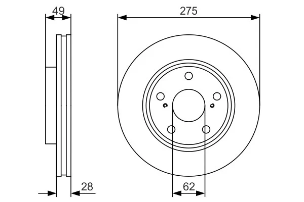 2x BRAKE DISC 0 986 479 R58 FOR TOYOTA 2AZ-FE 2.4L 4cyl CAMRY1MZ-FE 3.0L 6cyl - Image 2 of 4