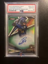 2022 Bowman's Best - 2022 Jackson Chourio Auto PSA 10 /99 #B22-JCH Green...