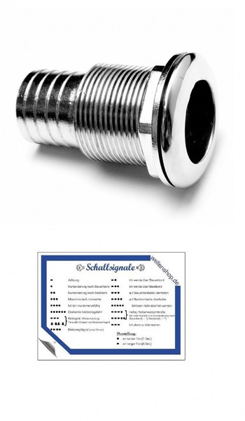Borddurchlass DurchfüHrung Auslass 3/8 Zoll Edelstahl + Schallsignale Aufkleber-image