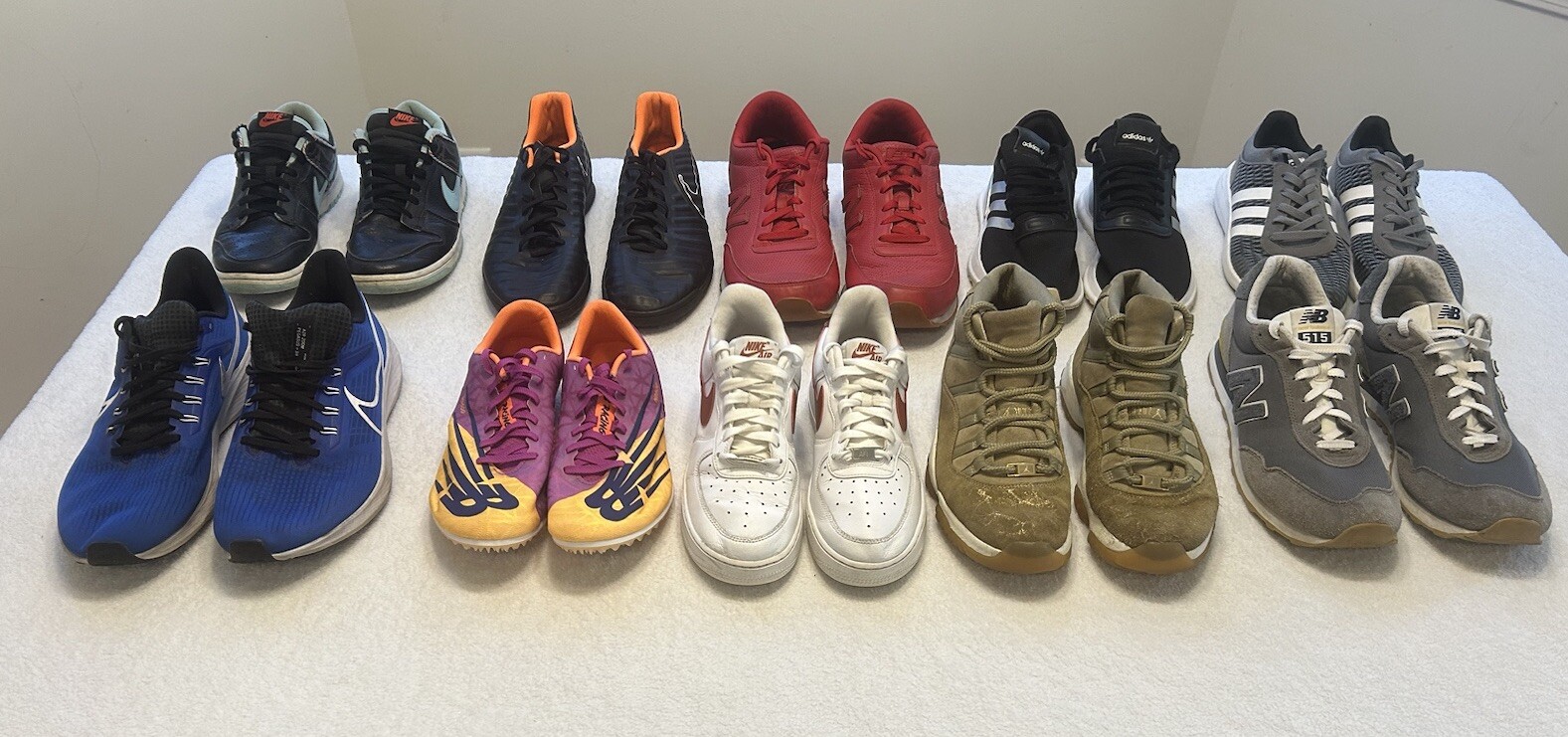 Lot 10 Pairs Of Athletic Shoes Bulk Wholesale Reseller Hoka Brooks Nike Saucony