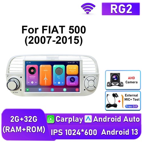Para Fiat 500 2007-2015 Android CarPlay Radio Coche Multimedia Estéreo Pantalla GPS 4G - Imagen 29 de 32