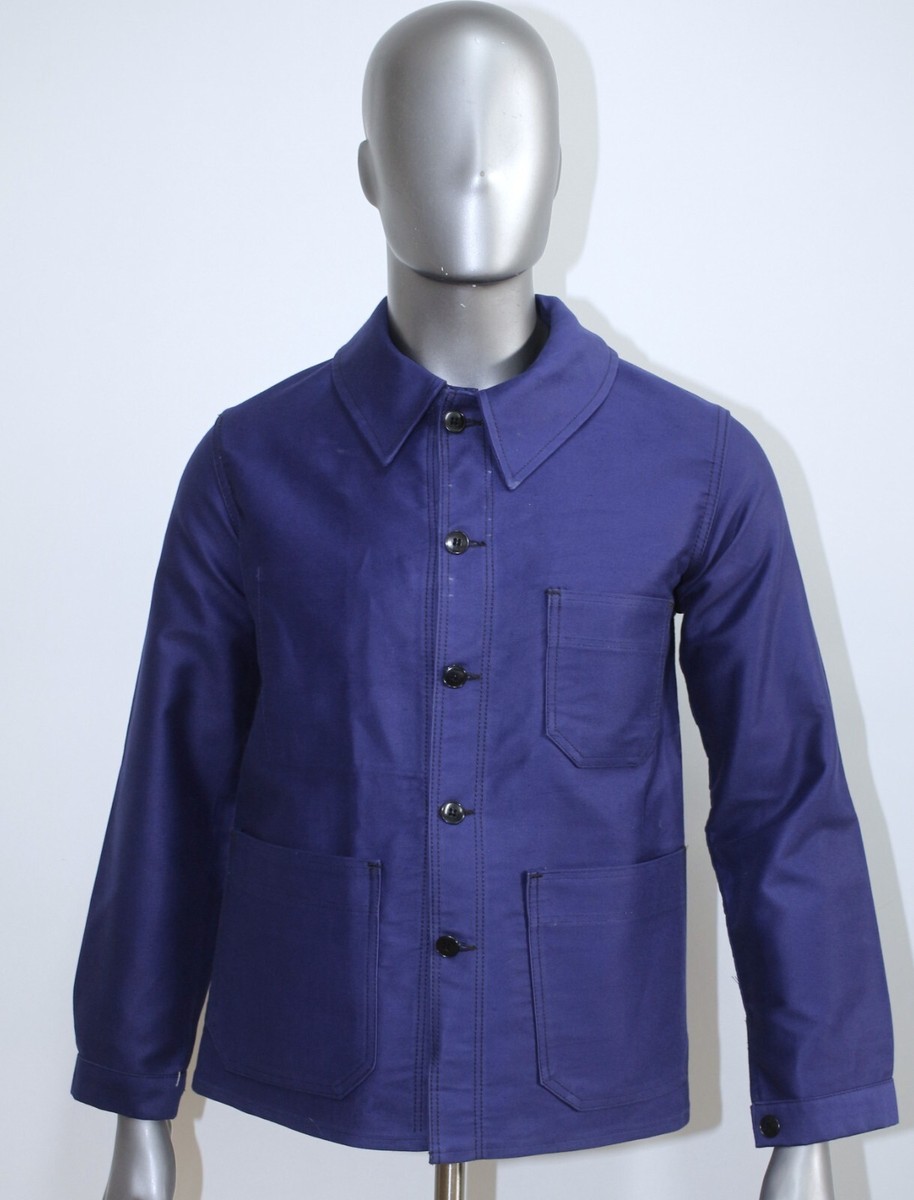 ジャケット・アウター 60s French Work Ink Blue Moleskin Jacket 50s〜60s Le Mont St Michel French Vintage Ink Blue Moleskin