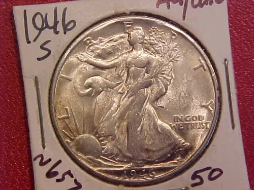 1946 S LIBERTY WALKING HALF DOLLAR - AU/UNC - SEE PICS! - (N6570)