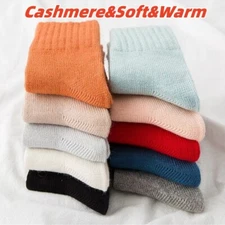 Women Cashmere Socks Soft Warm Socks Women Above Crew Socks 5 Pairs