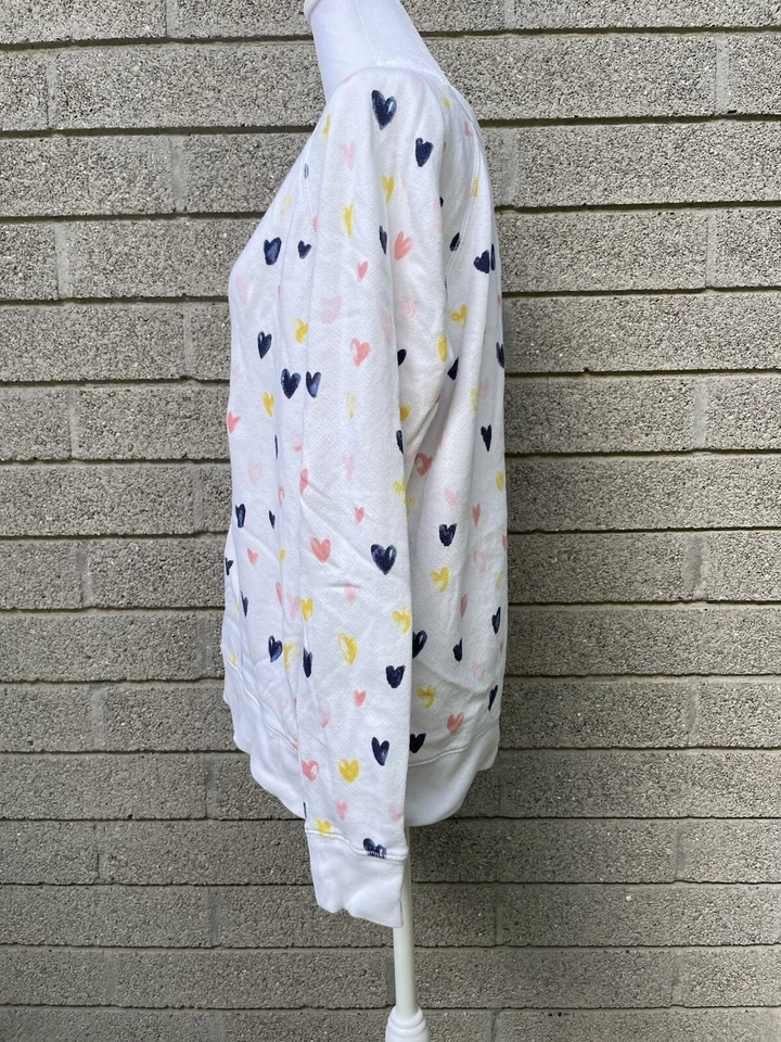 Sudadera de felpa francesa Joie para mujer blanca con estampado de corazón talla S colorida cómoda Foto 4 de 4