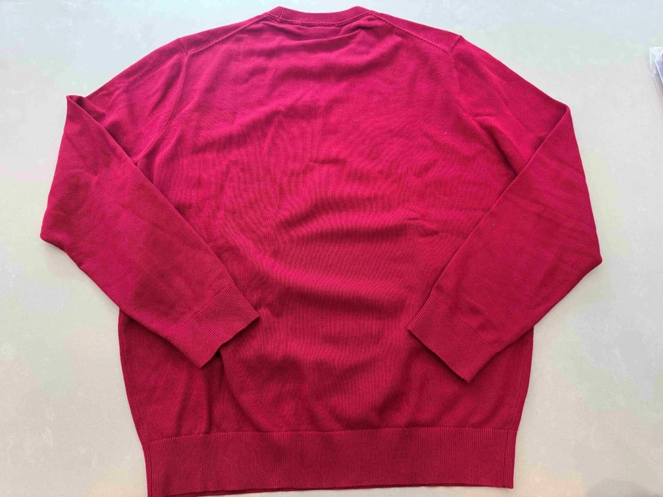 Suéter de algodón con cuello redondo Lacoste para hombre talla MARATE CLARO rojo Foto 2 de 3