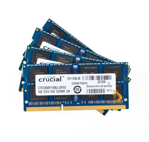 4PCS Crucial 4GB 2RX8 PC3-8500S DDR3 1066Mhz SODIMM Laptop Memory RAM 204Pin&__ - Picture 14 of 14