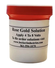 4oz ROSE GOLD SOLUTION, For Gold plating, Electro plating, INDUSTRIAL GRADE