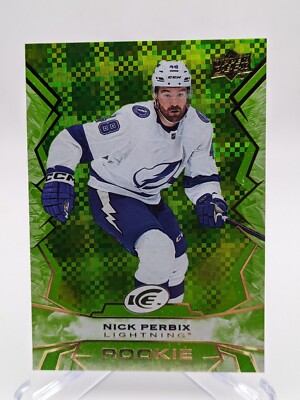   2022-23 Upper Deck Ice Nick Perbix ROOKIE GREEN #136; Lightning