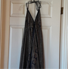 Bohemian boho hippie hippy hip maxi sundress dress paisley scarf tie bow halter