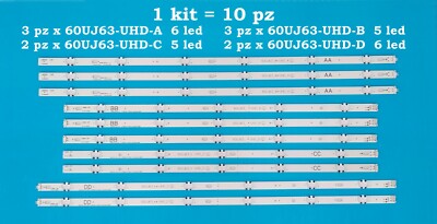 Strisce Per 60UJ6050-UA Set Completo Strisce LED Per TV LG - Foto 6