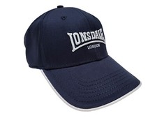 Lonsdale Navy Blue Baseball Cap Hat Embroidered Logo Adjustable 100% Cotton