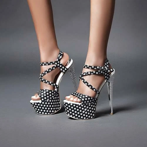 Patterned high deals heels