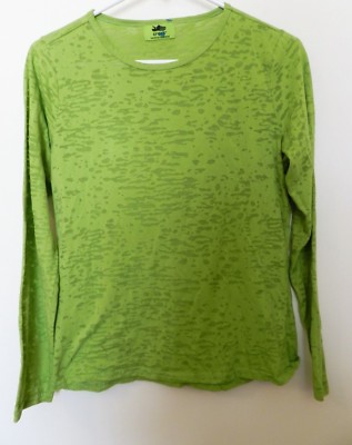 Crocs Medical Apparel Womens Green Long Sleeved See Through Shirt Size  Medium
