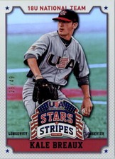 2015 USA Baseball Stars and Stripes Longevity Sapphire #56 Kale Breaux /49 