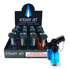 Bx/12 Steady Jet Mini Butane Gas Torch Lighter - Refillable