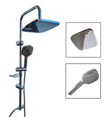 Asta saliscendi cromata colonna doccia soffione fisso doccetta set doccia smusat