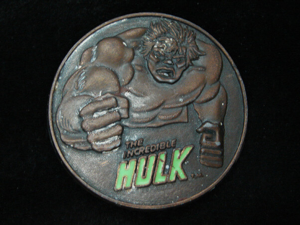 RB07140 VINTAGE 1979 **THE INCREDIBLE HULK** MARVEL COMICS SUPERHERO BELT BUCKLE
