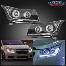 Pair LED DRL for 2011-2014 2015 Chevy Cruze Projector Headlights Front Head Lamp