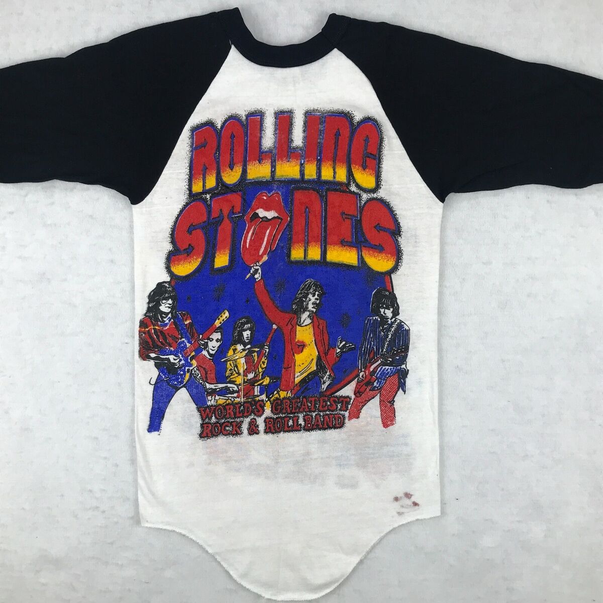 vintage 80s THE ROLLING STONES CONCERT JERSEY T-Shirt XXS vintage 80s THE ROLLING STONES CONCERT JERSEY T-Shirt XXS