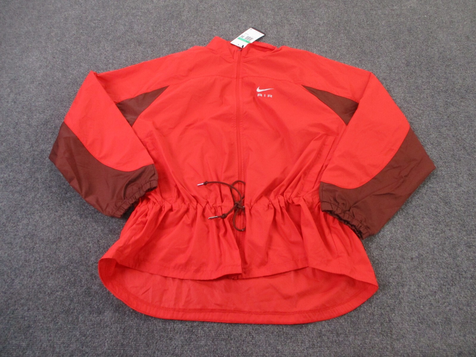 Nike Jacket Womens XL Red Reflective Wind Rain Air Hiking Track Running Tie Coat