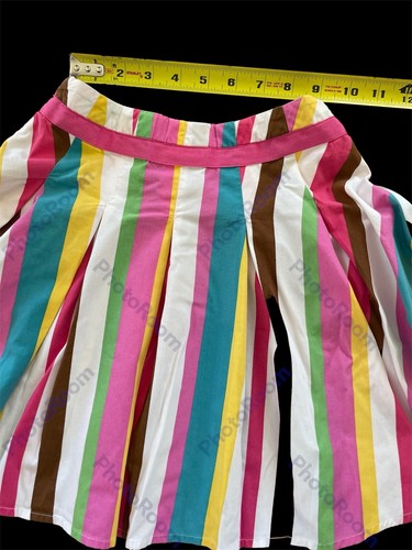 Mini Boden Multicolored Stripe Pleated Adjustable Waist Woven Cotton Skirt-4-5T - Picture 5 of 7