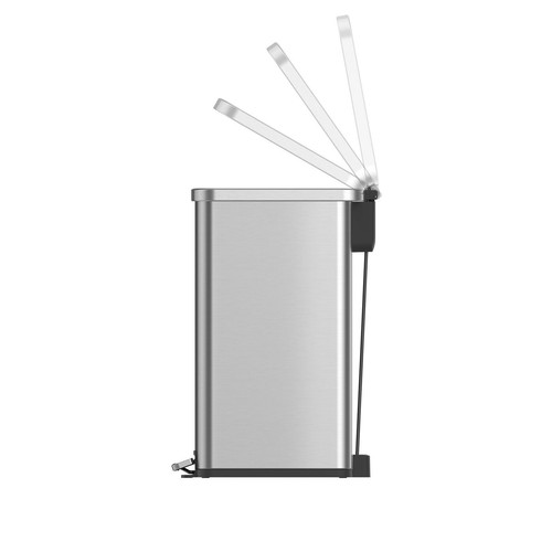 7.9 Gallon Slim Trash Can, Stainless Steel Kitchen Step Trash Can Garbage Can - Picture 4 of 8
