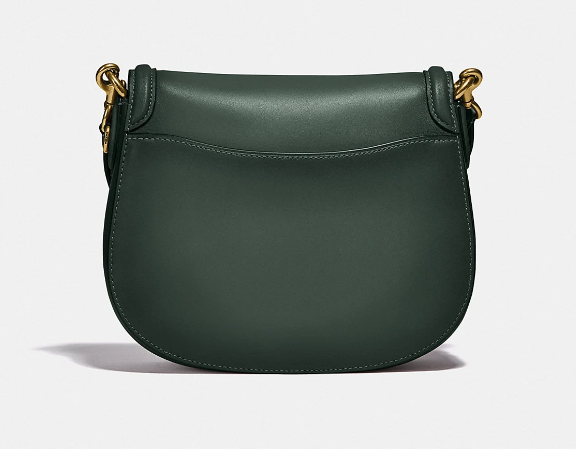 Leather saddle shop bag crossbody