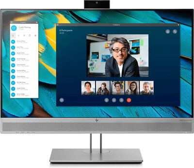 HP EliteDisplay E243m 23,8 Zoll Monitor 1920x1080 FHD IPS 5ms Silber Bildschirm