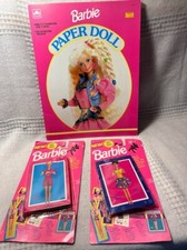 Vintage UNCUT BARBIE PAPER DOLL Golden Book © 1992 Mattel & Fashion Play Cards *
