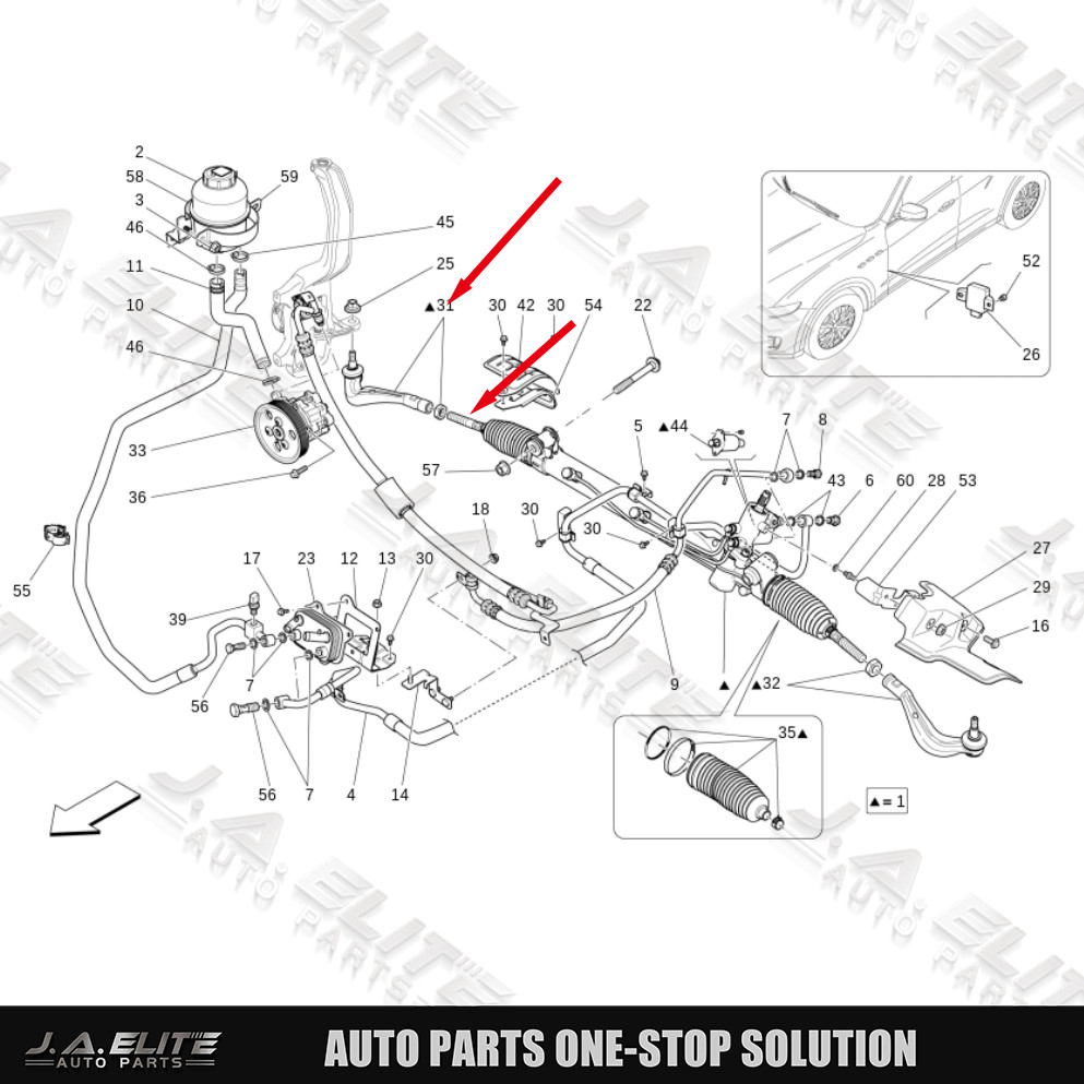 Right Outer & Inner Tie Rod End fits Maserati Levante (2017) 673004615,670039794