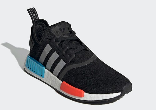 Adidas NMD_R1 Core Black Reflective Silver Solar Red Blue FY5727 Men 11.5 Shoes - Picture 8 of 12