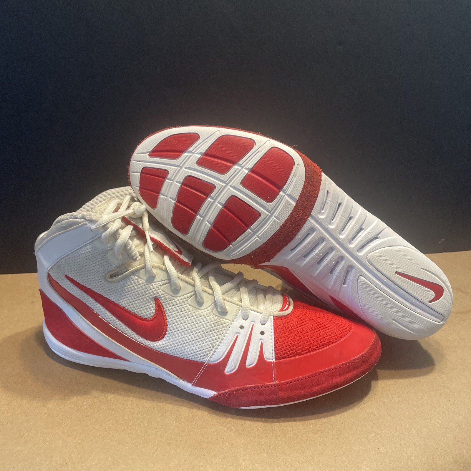Nike Freek Wrestling Shoes Men Size 12 White/red eBay
